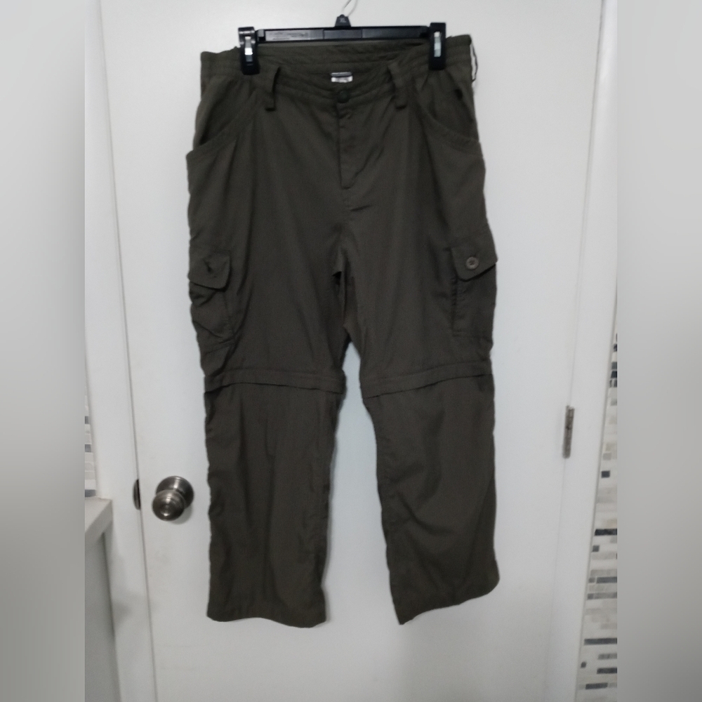 The North Face Women's convertible Hiking Outdoor Pants W Pockets Army Green 14